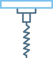 Corkscrew Line Two Colour Icon Design vector
