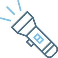 Flashlight Line Two Colour Icon Design vector