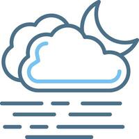 Fog Line Two Colour Icon Design vector