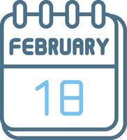 18 February Line Two Colour Icon Design vector