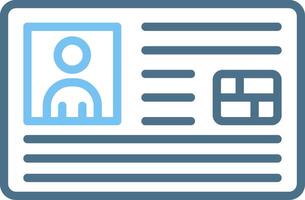 Id Card Line Two Colour Icon Design vector