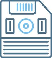 Floppy Disk Line Two Colour Icon Design vector