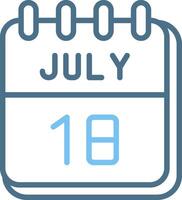 18 July Line Two Colour Icon Design vector