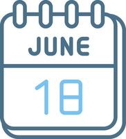 18 June Line Two Colour Icon Design vector