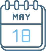 18 May Line Two Colour Icon Design vector