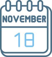 18 November Line Two Colour Icon Design vector