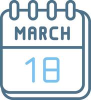 18 March Line Two Colour Icon Design vector