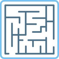 Maze Line Two Colour Icon Design vector