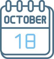 18 October Line Two Colour Icon Design vector