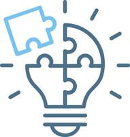 Problem solving Line Two Colour Icon Design vector