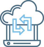 Syncing Line Two Colour Icon Design vector