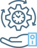 Time Management Line Two Colour Icon Design vector