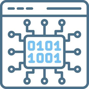 Binary Code Line Two Colour Icon Design vector