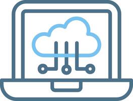 Cloud Technology Line Two Colour Icon Design vector