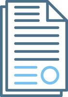 Document Line Two Colour Icon Design vector