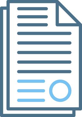 Document Line Two Colour Icon Design