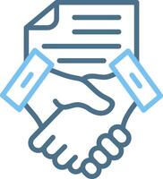 Handshake Line Two Colour Icon Design vector