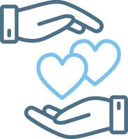 Helping Line Two Colour Icon Design vector
