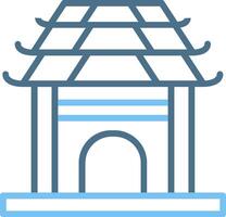 Pavilion Line Two Colour Icon Design vector