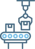 Production Line Two Colour Icon Design vector