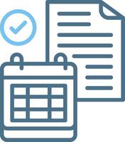 Scheduling Line Two Colour Icon Design vector