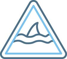 Shark Warning Line Two Colour Icon Design vector