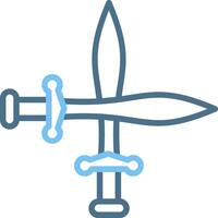 Sword Line Two Colour Icon Design vector