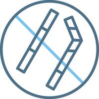 No Straw Line Two Colour Icon Design vector
