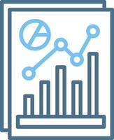 Data Analyst Line Two Colour Icon Design vector