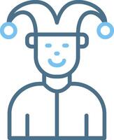 Jester Line Two Colour Icon Design vector
