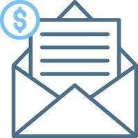 Mail Line Two Colour Icon Design vector