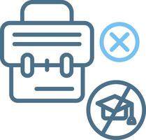 Uneducated Line Two Colour Icon Design vector