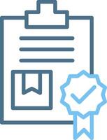 Approved Line Two Colour Icon Design vector