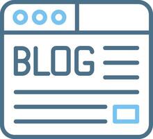 Blog Line Two Colour Icon Design vector