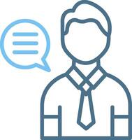 Assistant Line Two Colour Icon Design vector