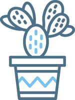 Cactus Line Two Colour Icon Design vector