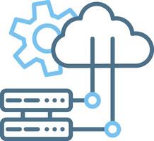 Cloud Server Line Two Colour Icon Design vector