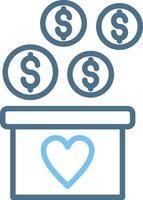Crowdfunding Line Two Colour Icon Design vector