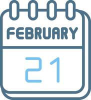 21 February Line Two Colour Icon Design vector