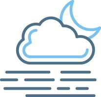 Foggy Night Line Two Colour Icon Design vector