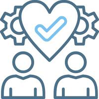 Friendship Line Two Colour Icon Design vector