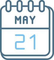 21 May Line Two Colour Icon Design vector