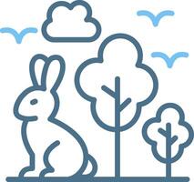 Rabbit Line Two Colour Icon Design vector