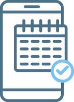Schedule Line Two Colour Icon Design vector
