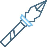 Spear Line Two Colour Icon Design vector