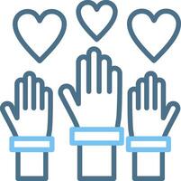 Volunteering Line Two Colour Icon Design vector