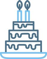 Cake Line Two Colour Icon Design vector