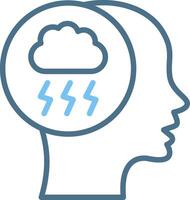 Brainstorm Line Two Colour Icon Design vector