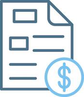 Invoice Line Two Colour Icon Design vector