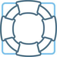 Lifebuoy Line Two Colour Icon Design vector